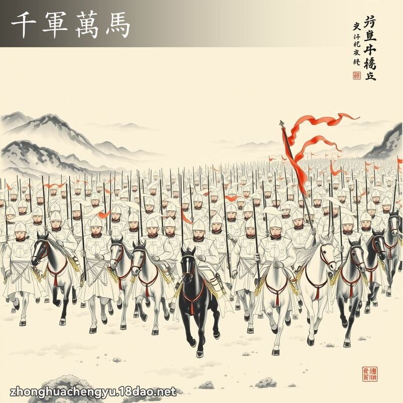 千军万马 - 中华成语配图
