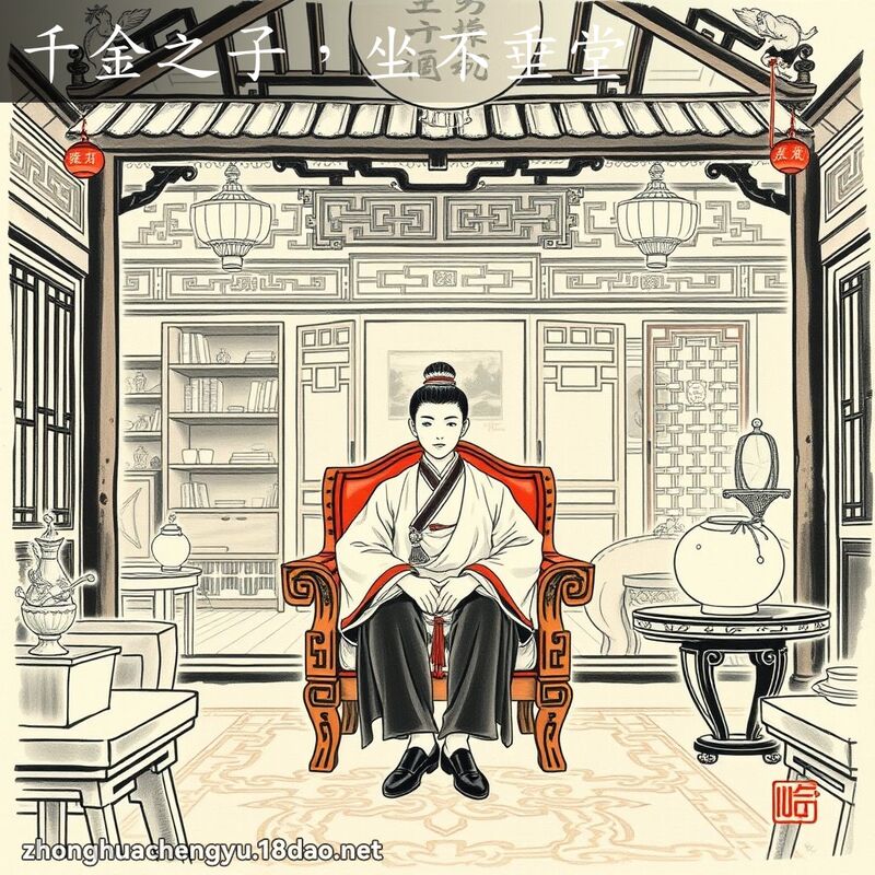 千金之子，坐不垂堂 - 中華成語配圖