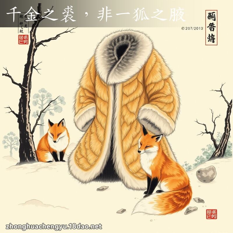 千金之裘，非一狐之腋 - 中华成语配图