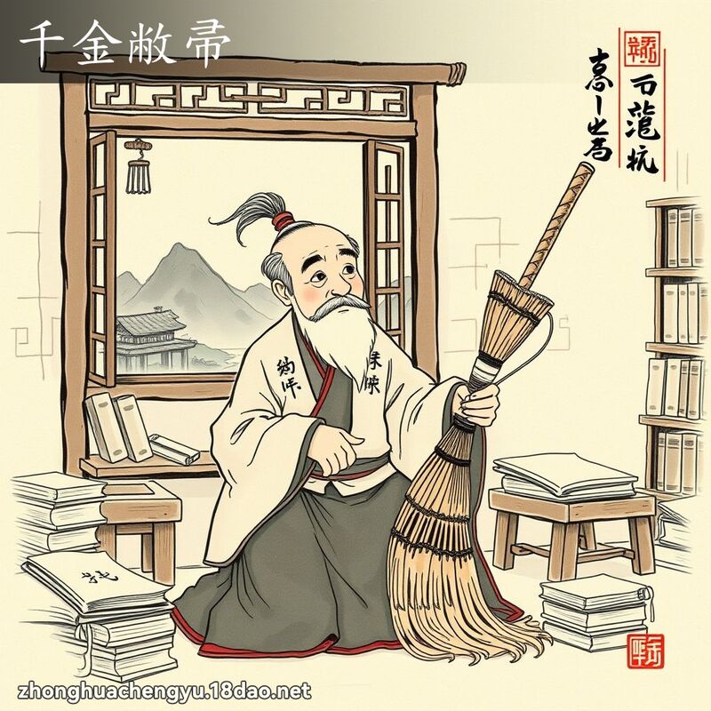 千金敝帚 - 中華成語配圖