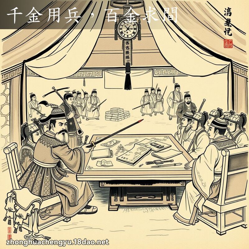 千金用兵，百金求間 - 中華成語配圖