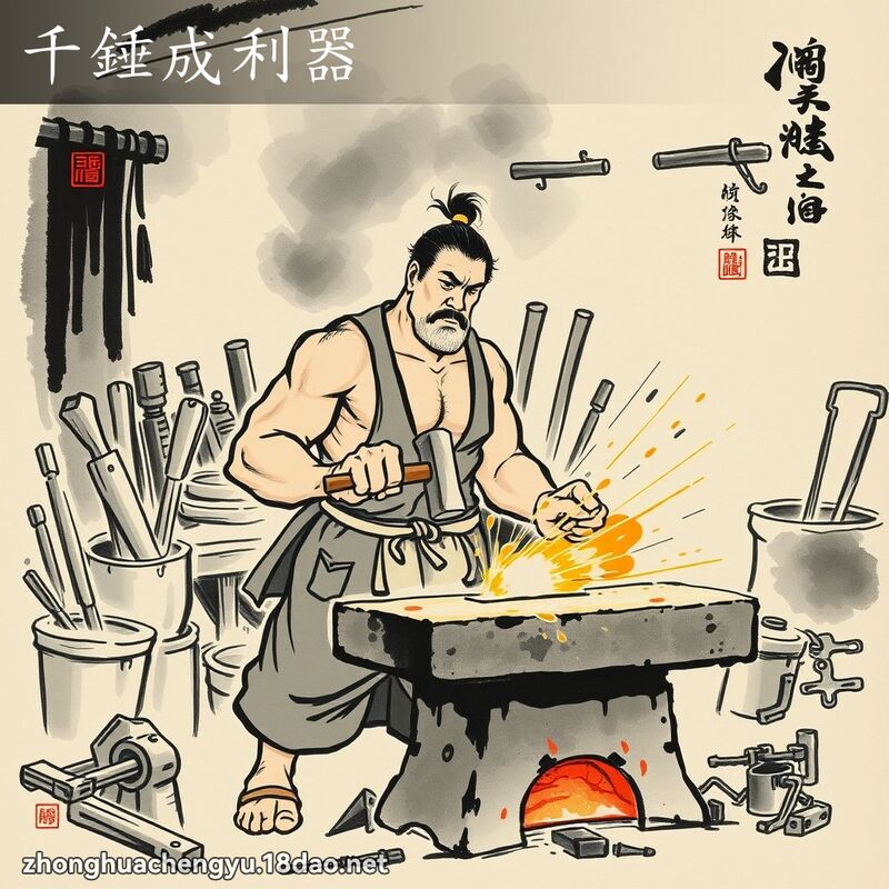 千锤成利器 - 中华成语配图