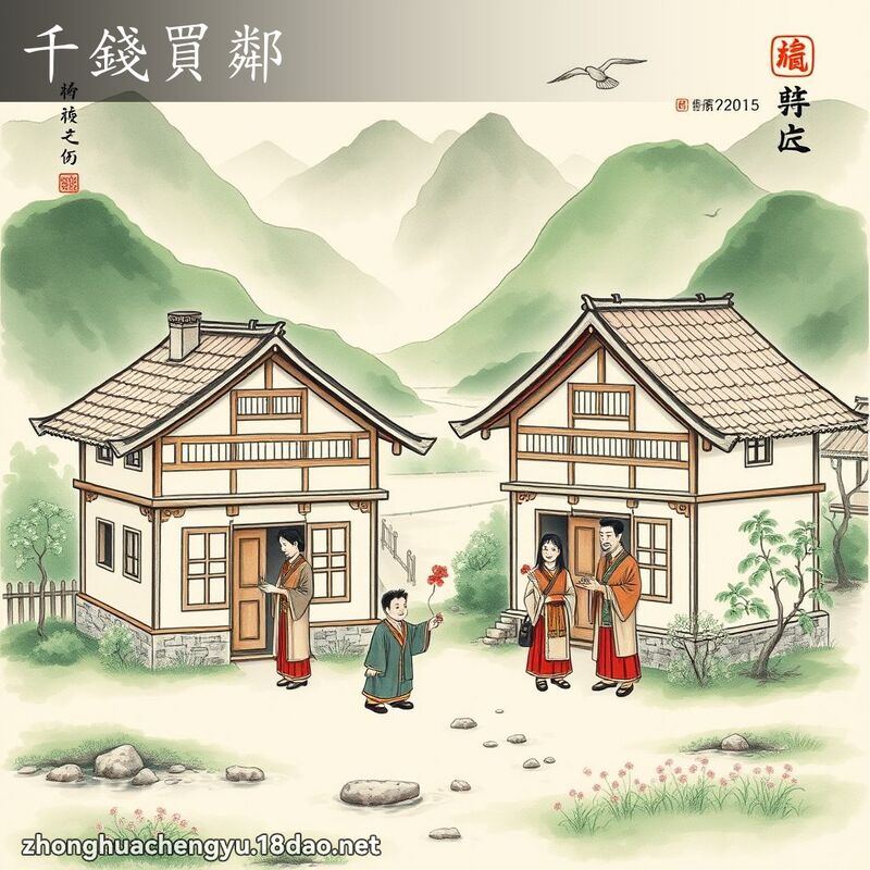 千錢買鄰 - 中華成語配圖
