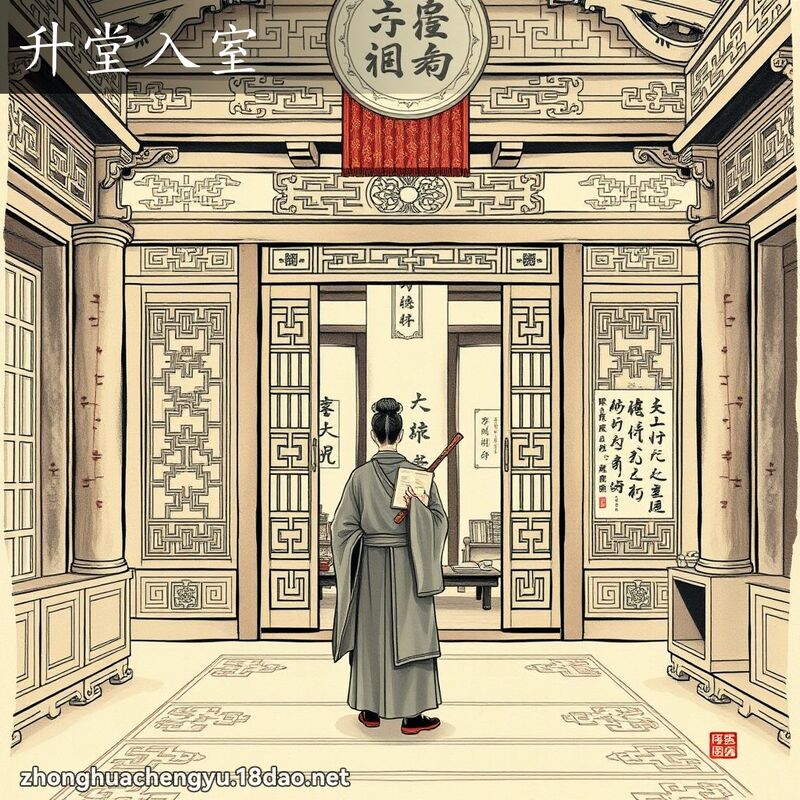 升堂入室 - 中华成语配图