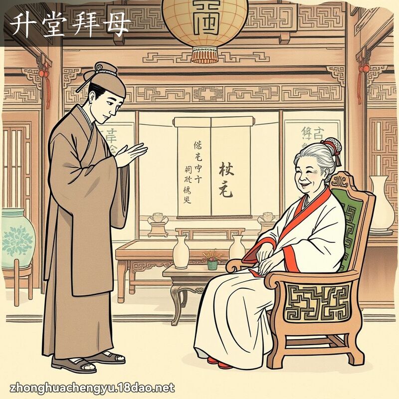 升堂拜母 - 中華成語配圖