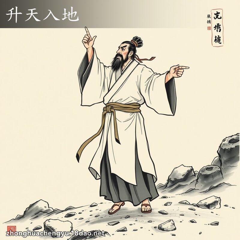 升天入地 - 中华成语配图