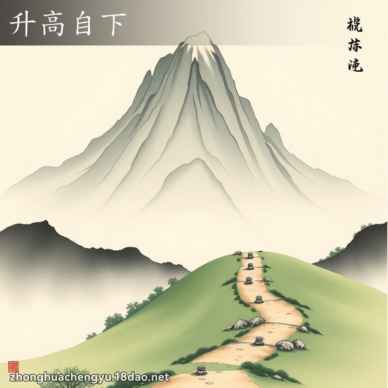 升高自下 - 中華成語配圖