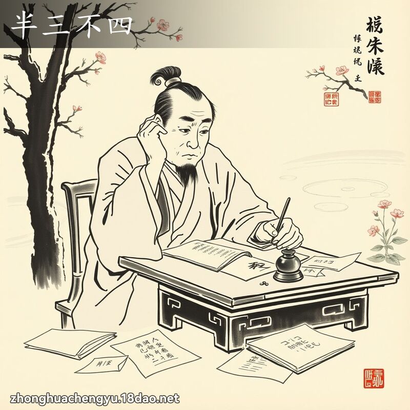 半三不四 - 中華成語配圖