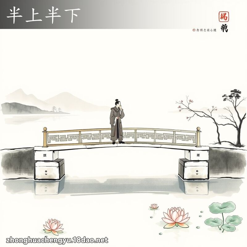 半上半下 - 中華成語配圖