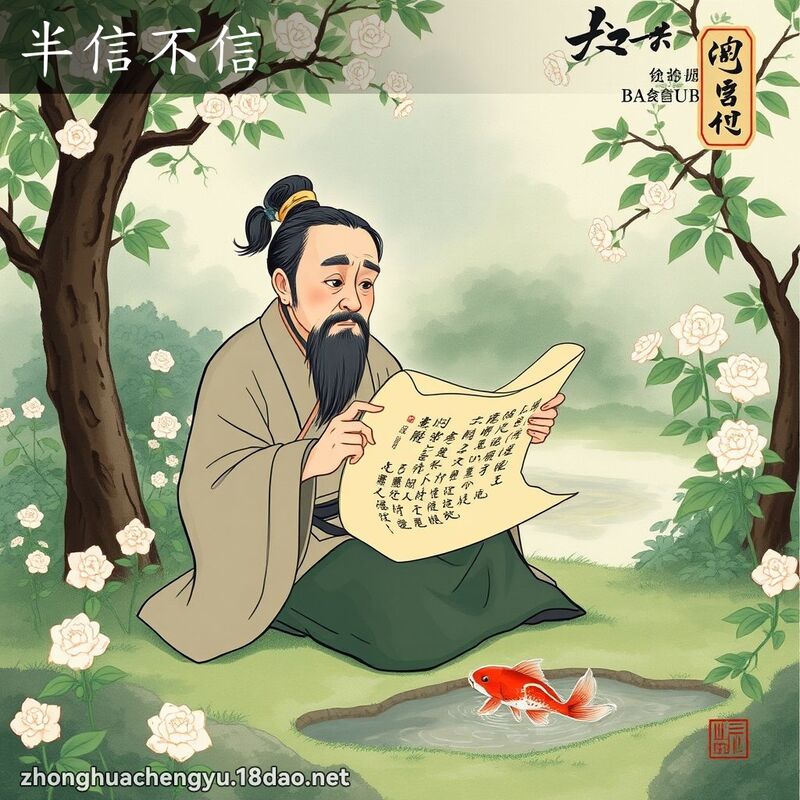 半信不信 - 中華成語配圖