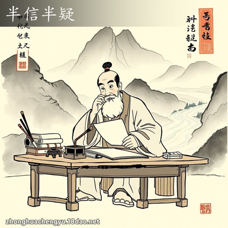 半信半疑 - 中華成語配圖
