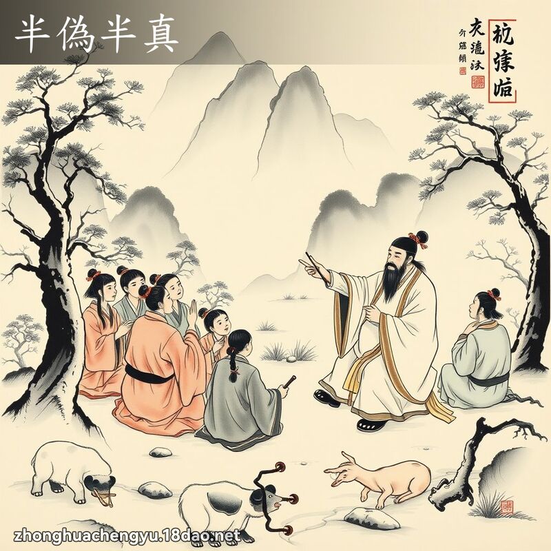 半偽半真 - 中華成語配圖