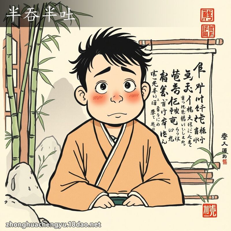 半吞半吐 配图