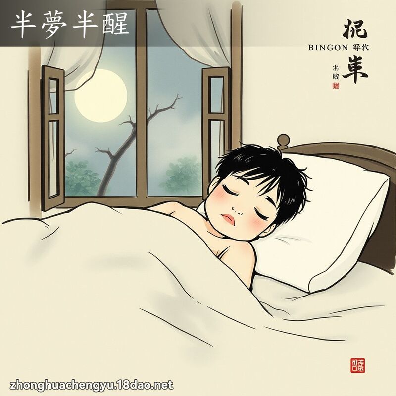 半夢半醒 - 中華成語配圖