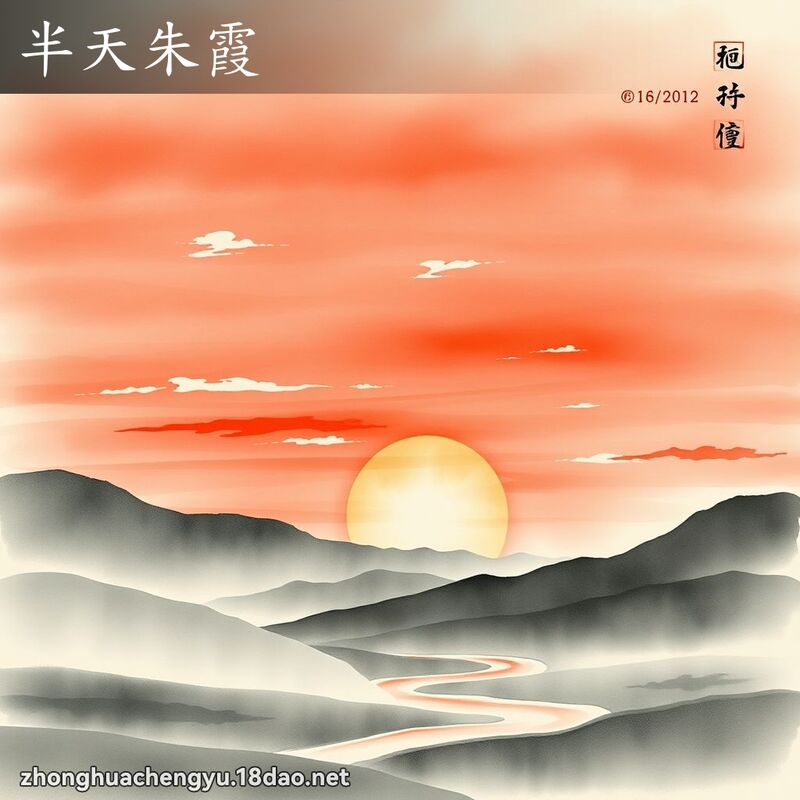 半天朱霞 - 中華成語配圖