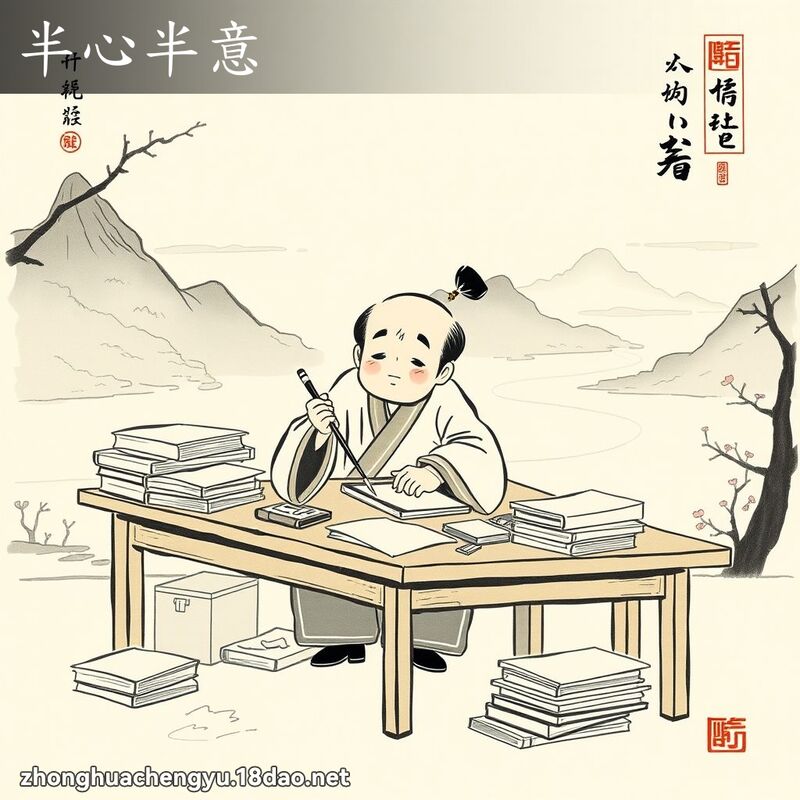 半心半意 - 中華成語配圖