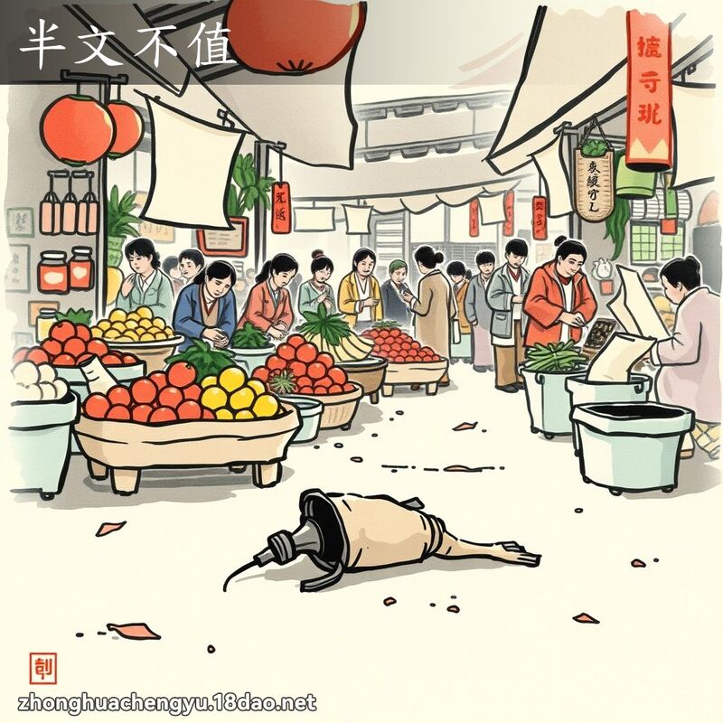 半文不值 - 中華成語配圖