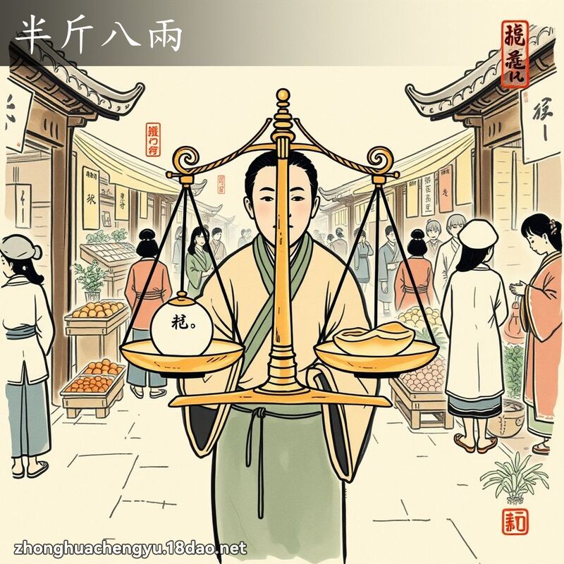 半斤八兩 配图