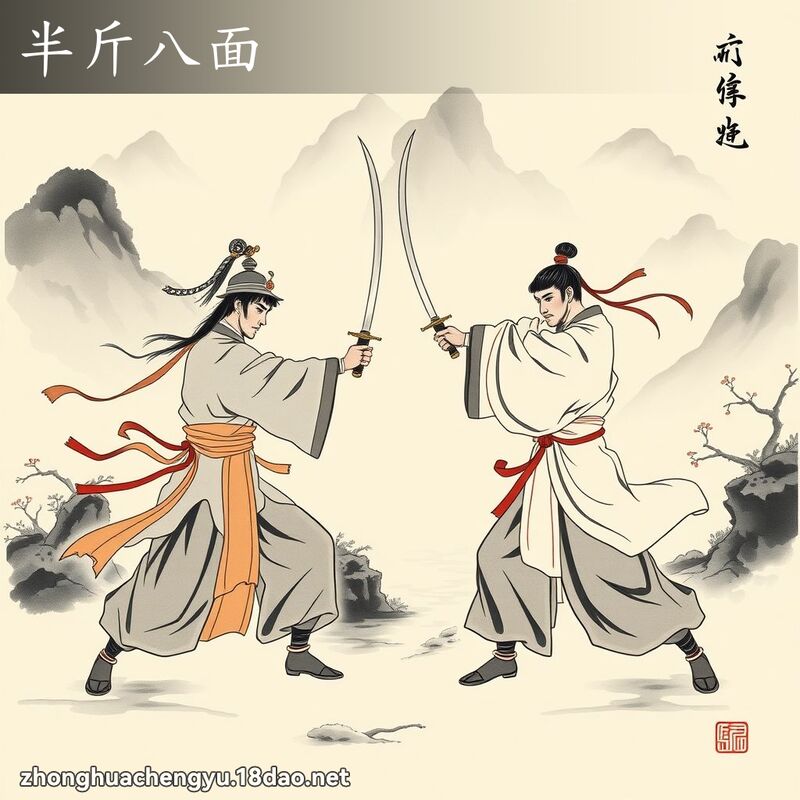 半斤八面 - 中華成語配圖