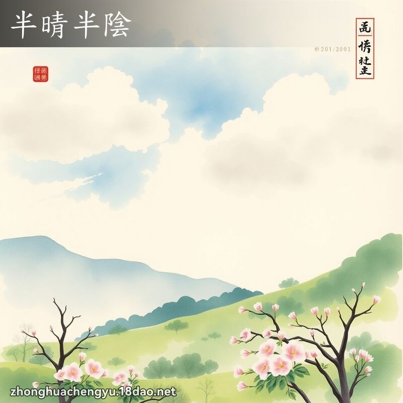 半晴半陰 - 中華成語配圖