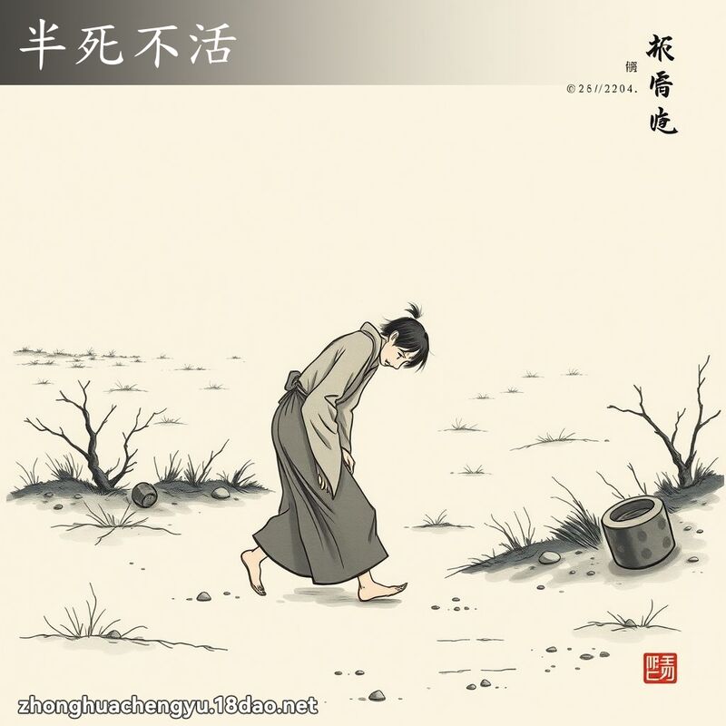 半死不活 - 中华成语配图