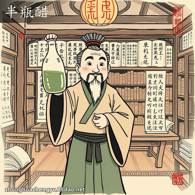 半瓶醋 - 中華成語配圖
