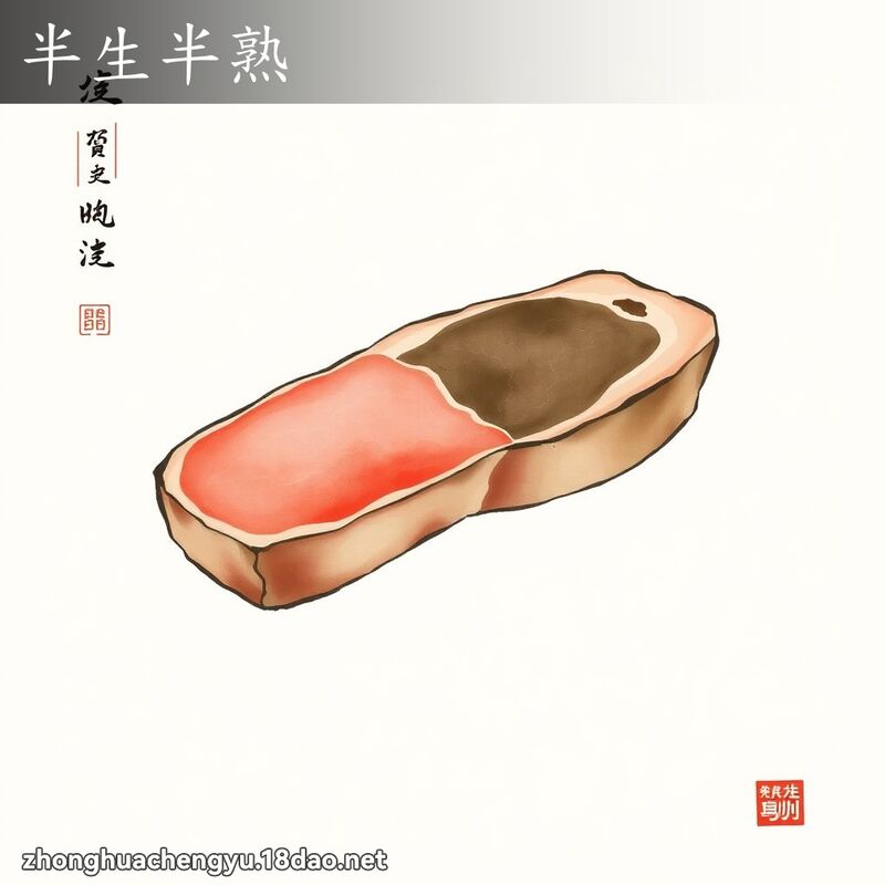 半生半熟 - 中華成語配圖