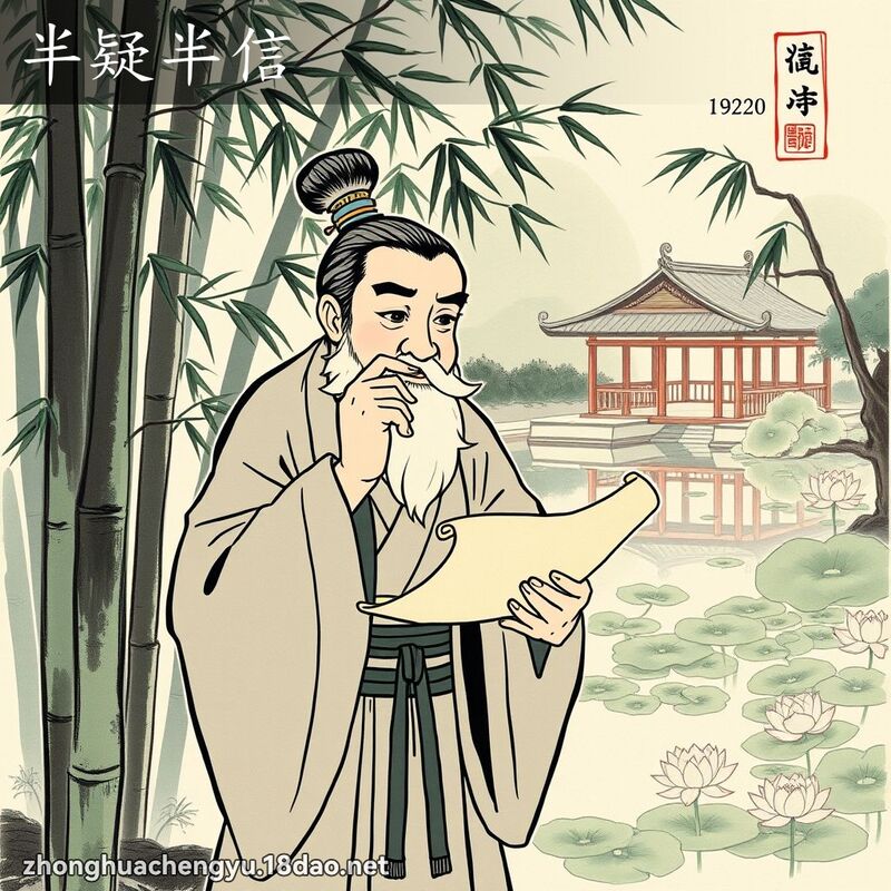 半疑半信 - 中华成语配图