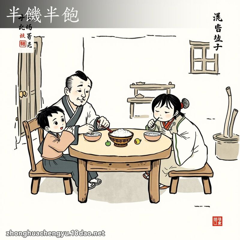 半饑半飽 配图
