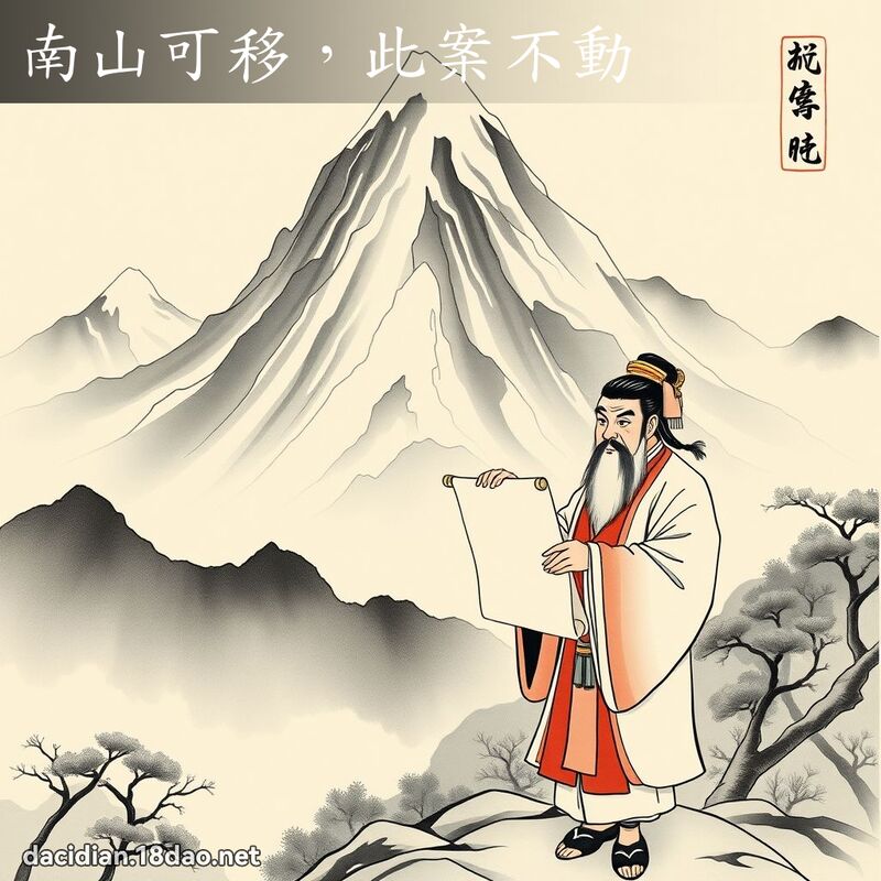 南山可移，此案不动 - 中华成语配图