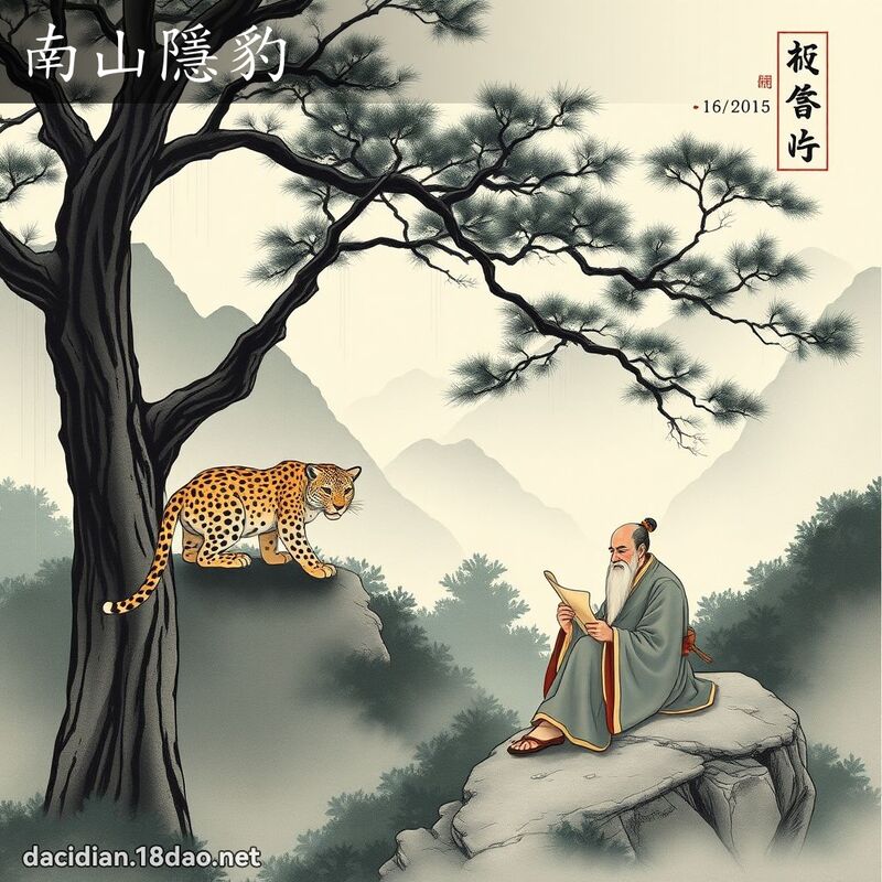 南山隱豹 - 中華成語配圖