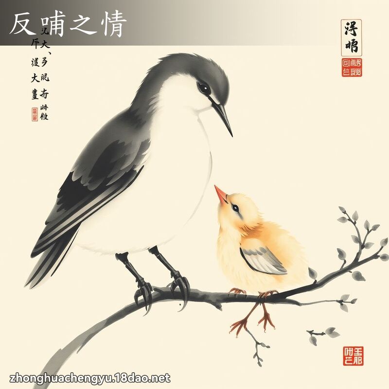 反哺之情 - 中華成語配圖