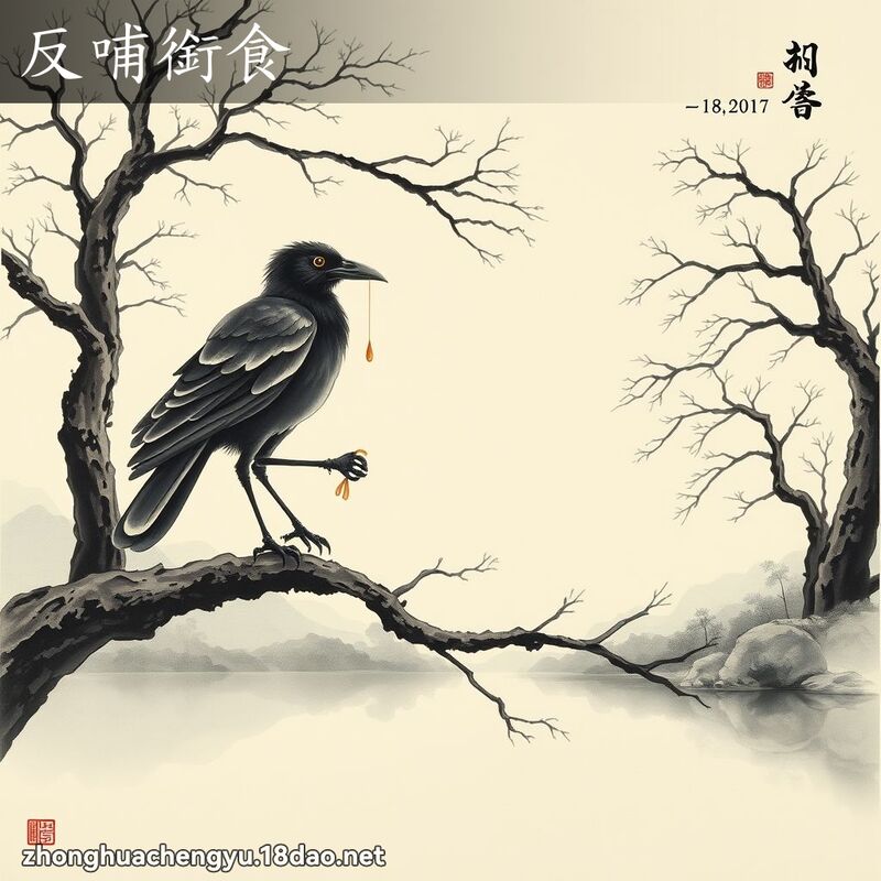 反哺銜食 - 中華成語配圖