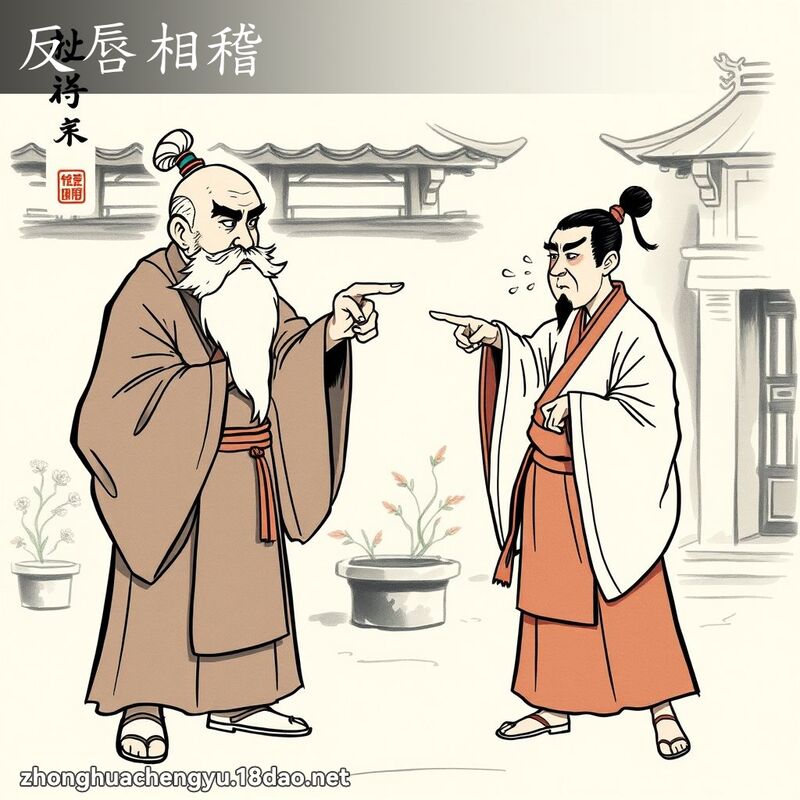 反唇相稽 - 中华成语配图