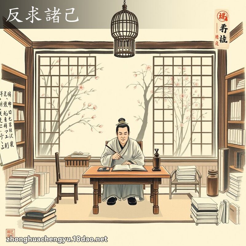 反求诸己 - 中华成语配图
