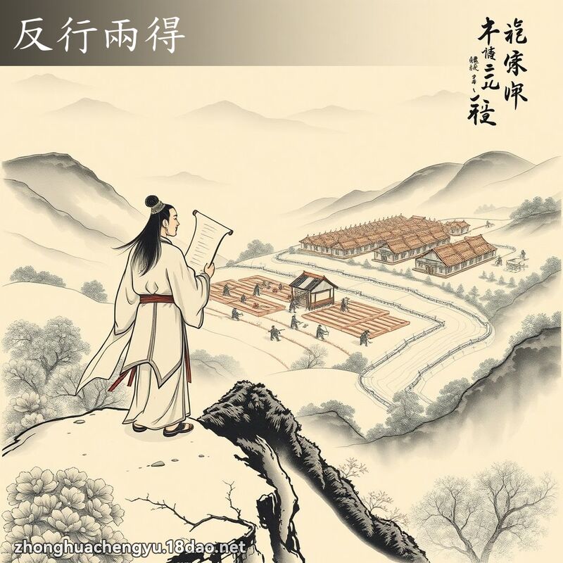 反行两得 - 中华成语配图