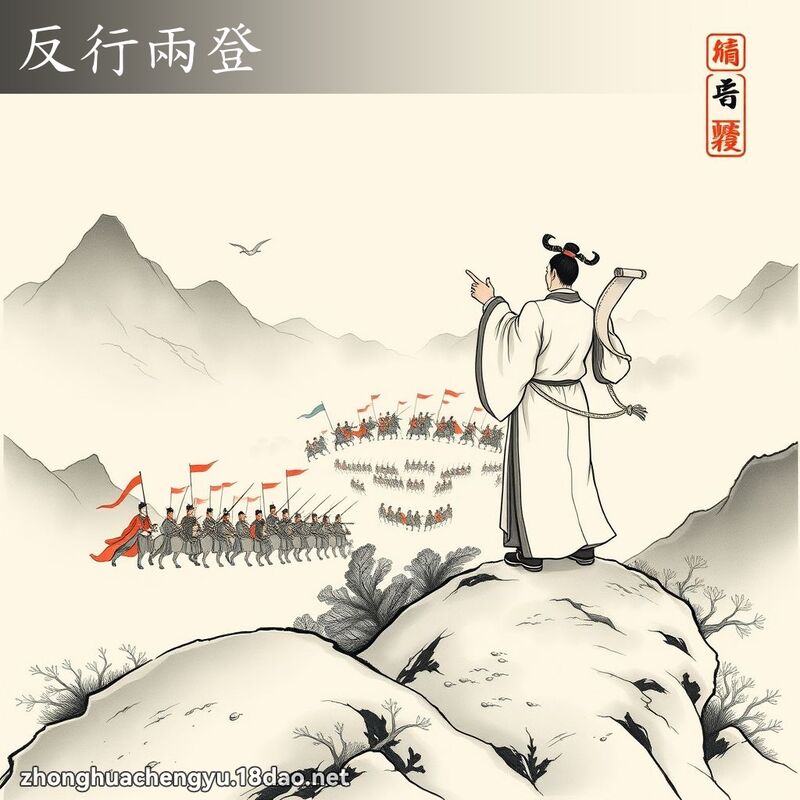 反行两登 - 中华成语配图