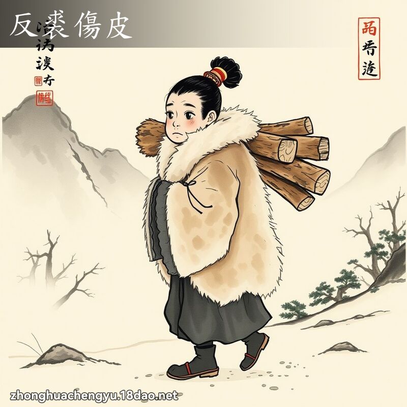 反裘伤皮 - 中华成语配图