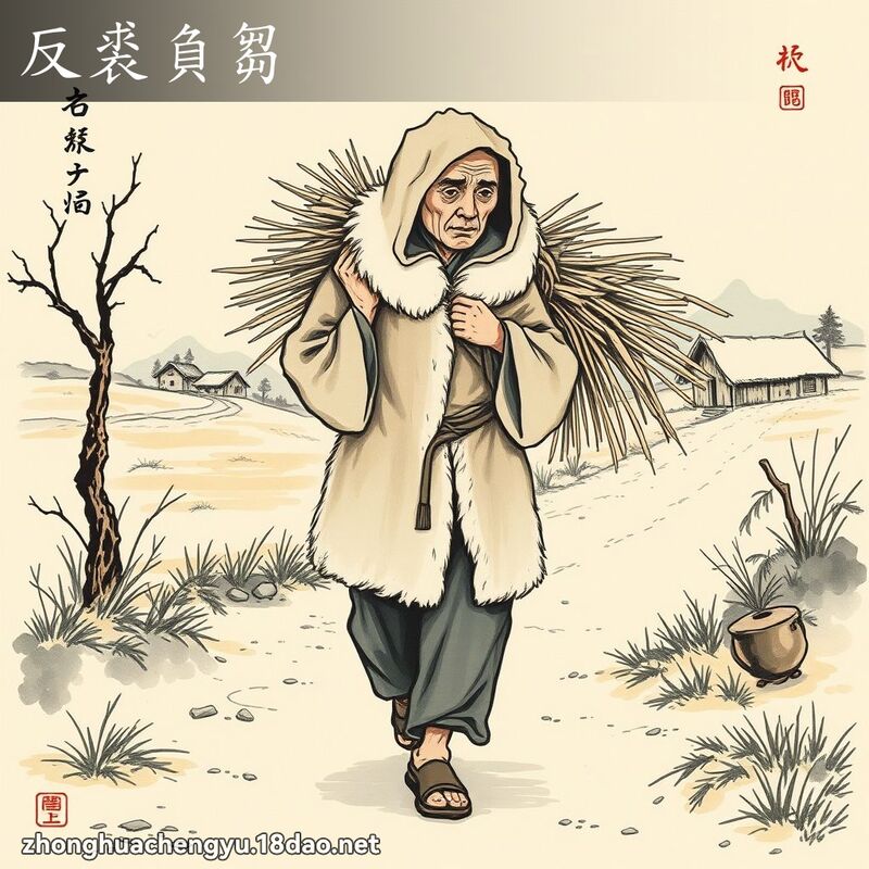 反裘負芻 配图