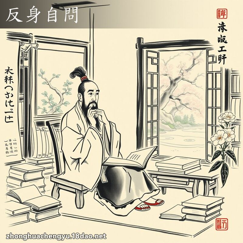 反身自问 - 中华成语配图