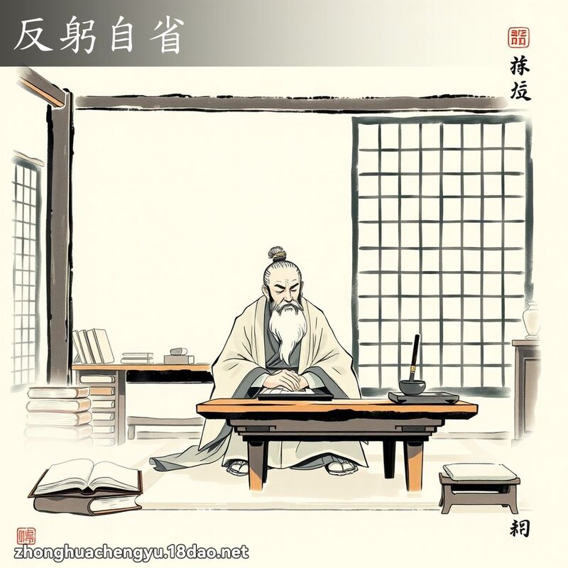 反躬自省 - 中华成语配图