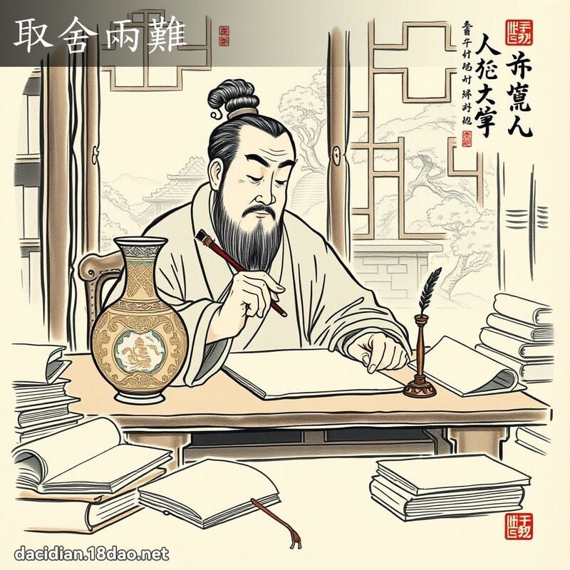 取舍两难 - 中华成语配图