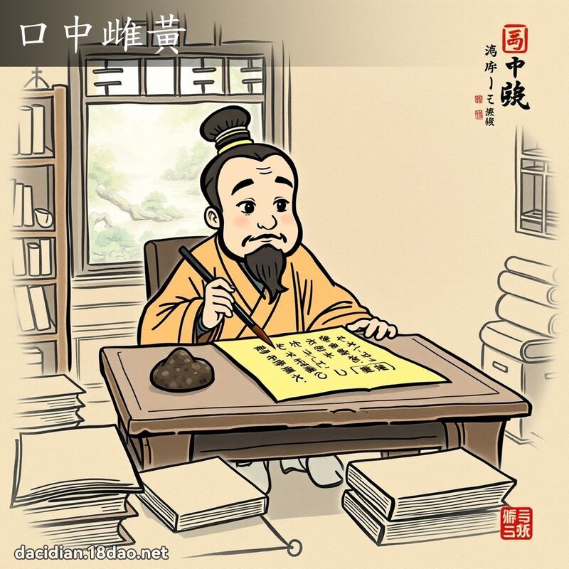 口中雌黃 - 中華成語配圖