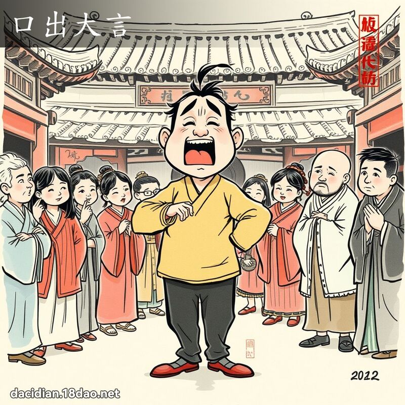 口出大言 - 中華成語配圖