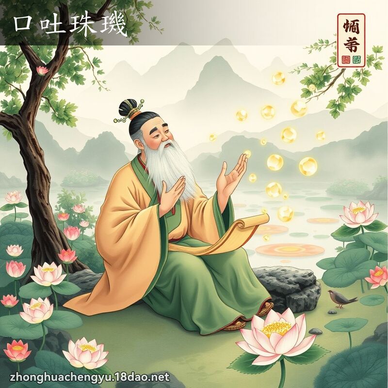 口吐珠璣 - 中華成語配圖