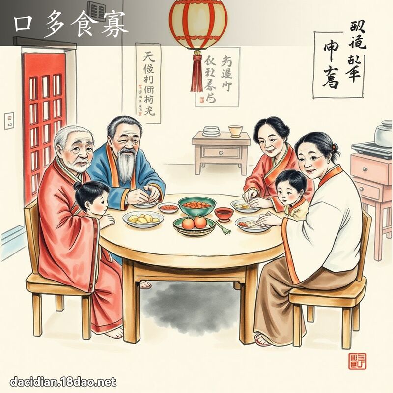 口多食寡 - 中華成語配圖
