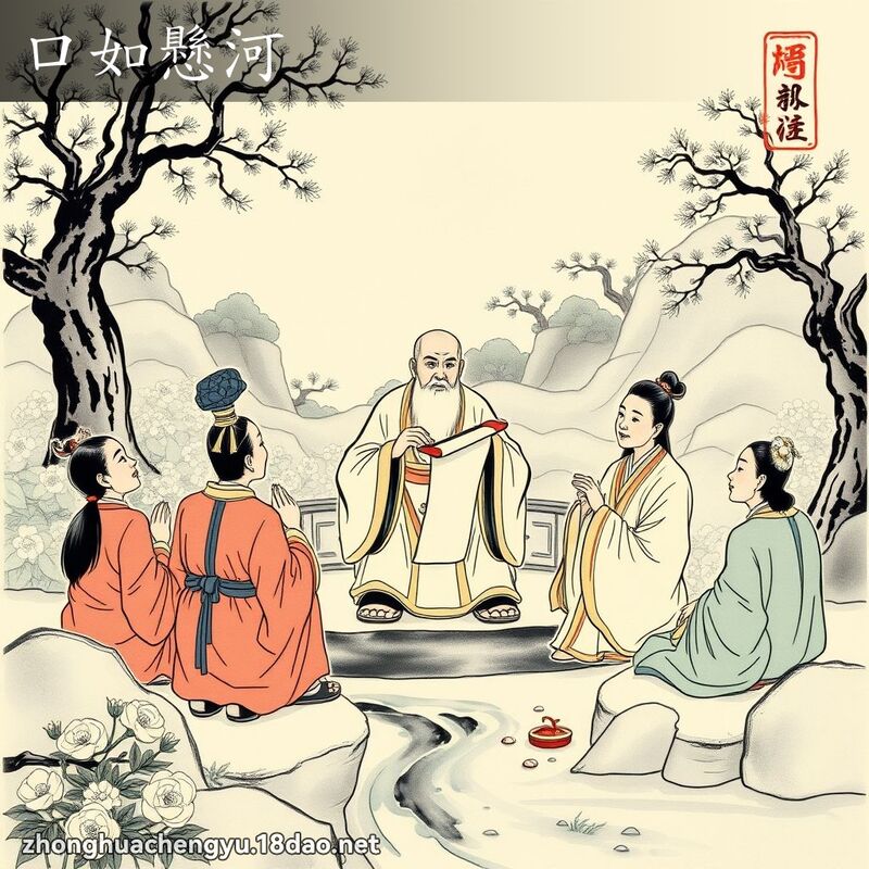 口如懸河 配图