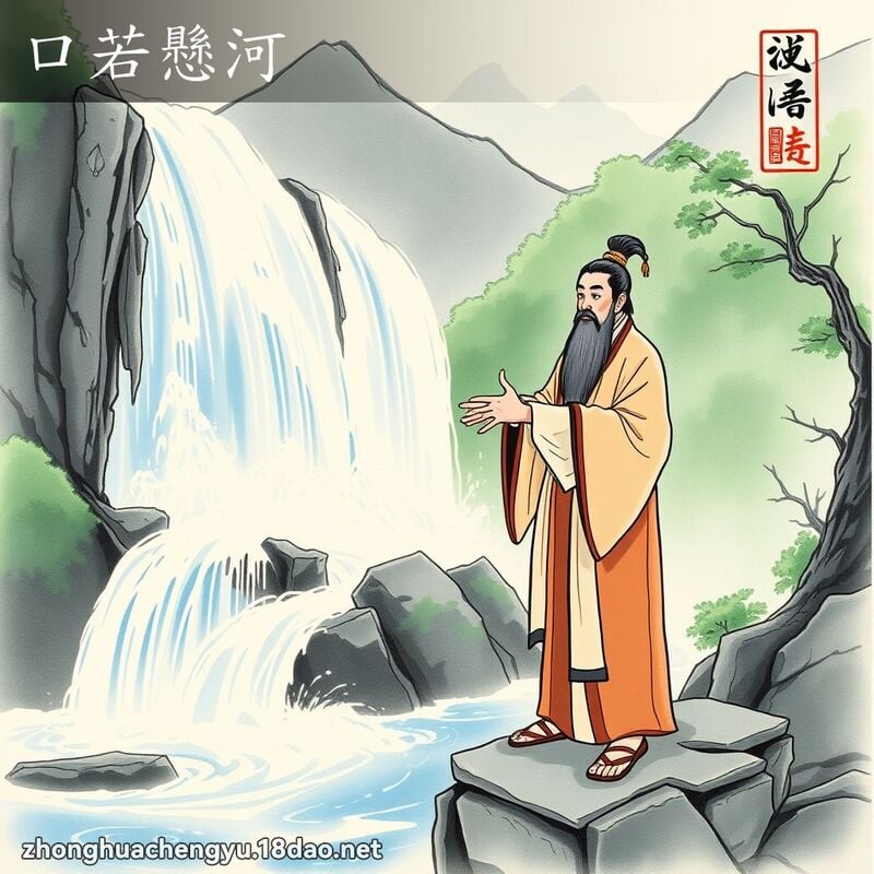 口若懸河 配图