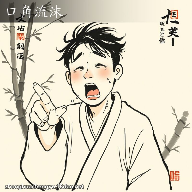 口角流沫 配图