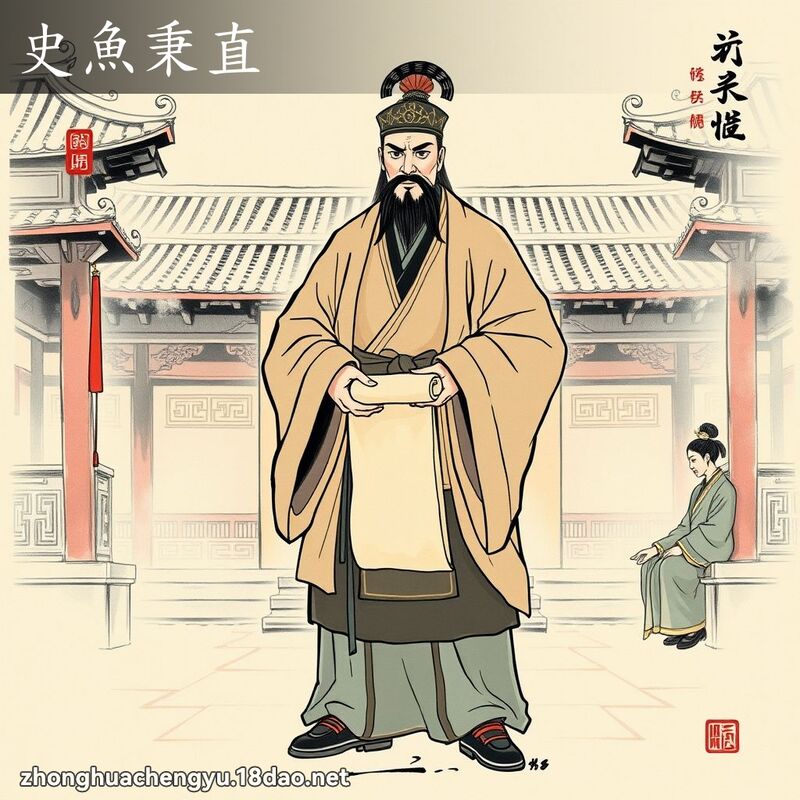 史魚秉直 配图